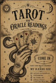 Tarot and oracle readings — My Hands See poster